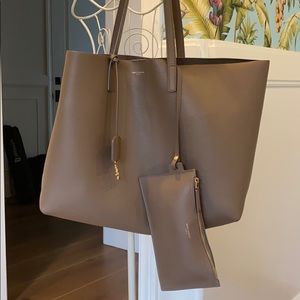 Saint Laurent leather tote bag with receipt